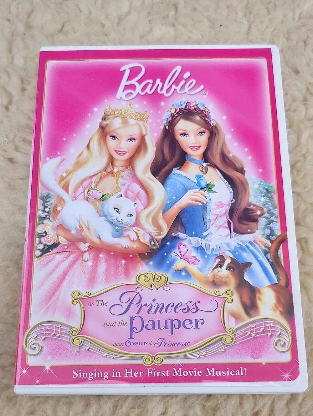 Barbie The Princess and the Pauper DVD Movie in Pink & Blue